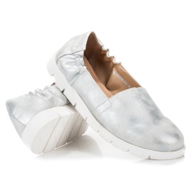 Vinceza Silberne Ballerinas grau 1
