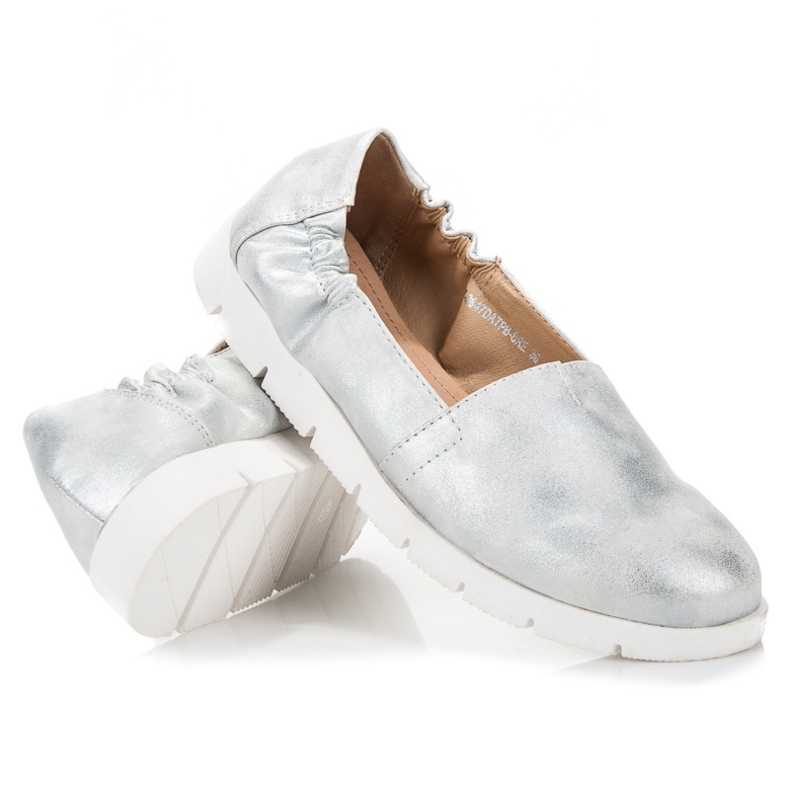 Vinceza Silberne Ballerinas grau 1