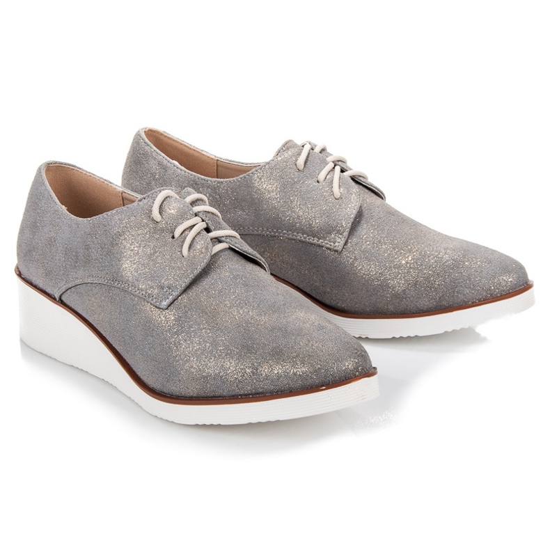 Vinceza Geknotete Keilabsätze grau 1