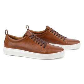 Olivier Herren-Sportschnürschuhe aus Leder 434KNT braun 3