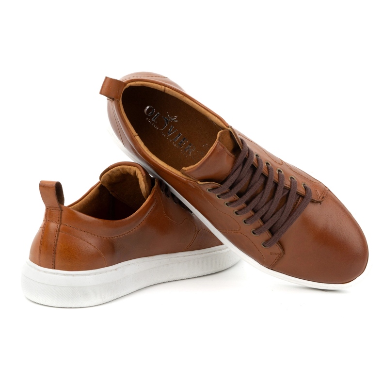 Olivier Herren-Sportschnürschuhe aus Leder 434KNT braun 6