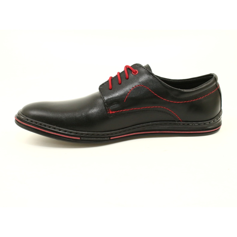 Olivier Leder Herrenschuhe 295LU schwarz mit rot 5