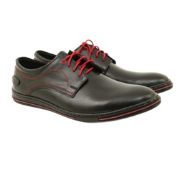 Olivier Leder Herrenschuhe 295LU schwarz mit rot 7
