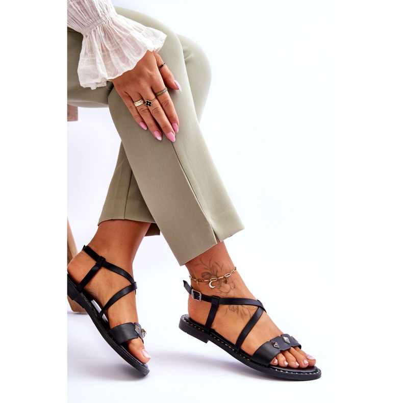 Frauensandalen mit Stollen S.Barski KV-YXD072-1 Schwarz 4