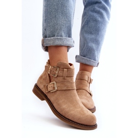 Frauen flache Absätze mit beige Streifen 5