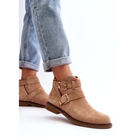 Frauen flache Absätze mit beige Streifen 4