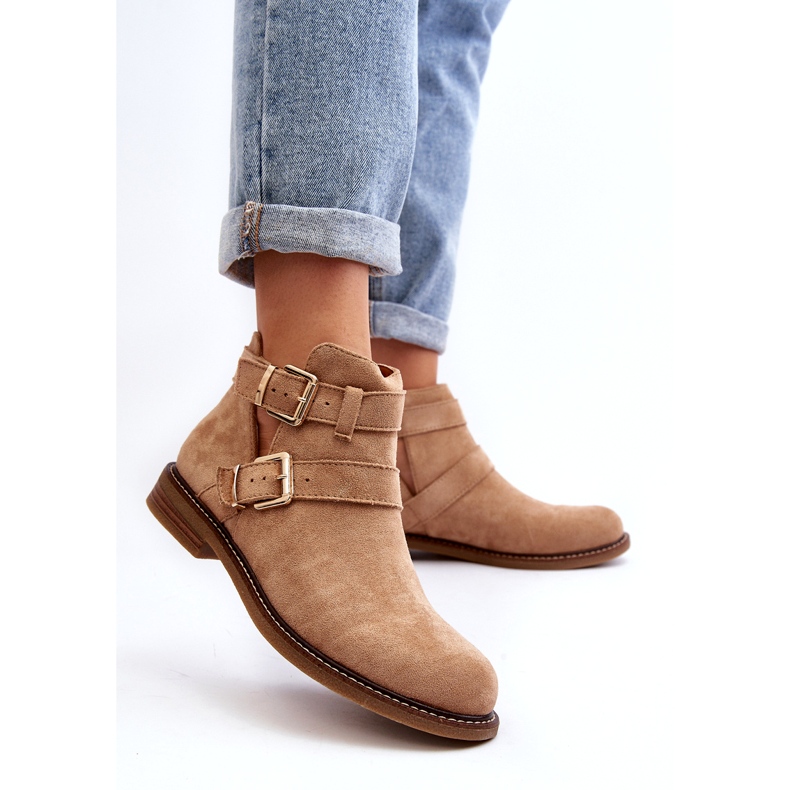 Frauen flache Absätze mit beige Streifen 3