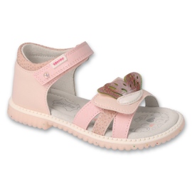 Befado Kindersandalen, Lederinnensohle 170X095, rosa mit Verzierung 1