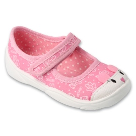 Befado Pink Children's Pantoffeln 209p041 mit Ösen rosa 1