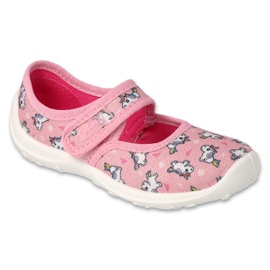 Befado rosa Kinderballerinas mit elastischem Boden 661X069 1