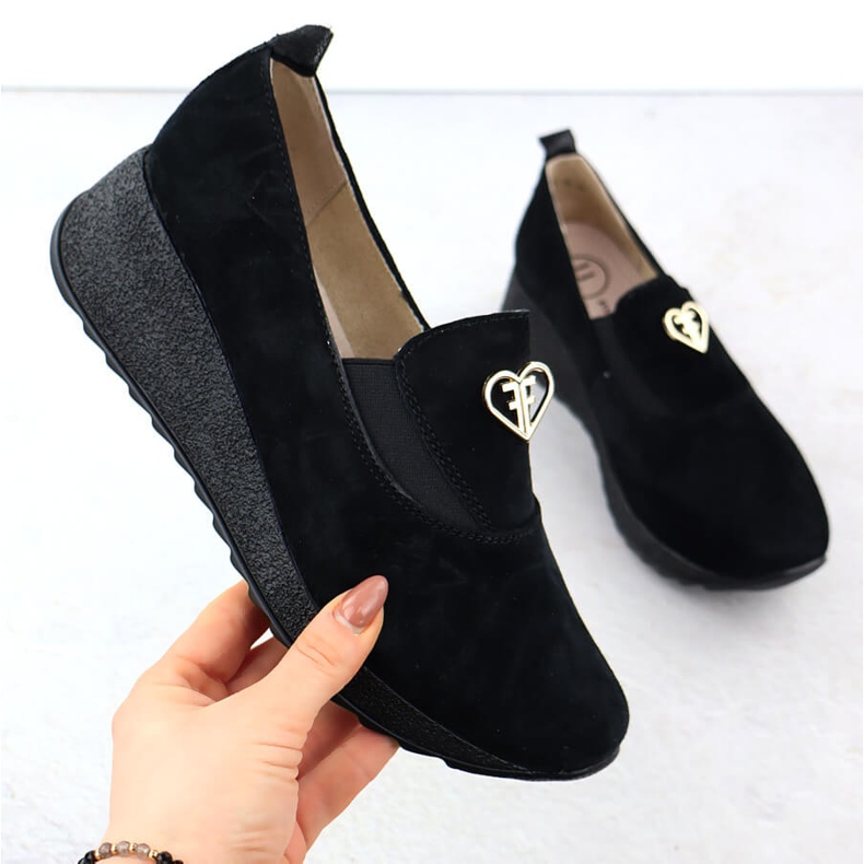 Lederschuhe für Keil schwarz Filippo DP6786 1