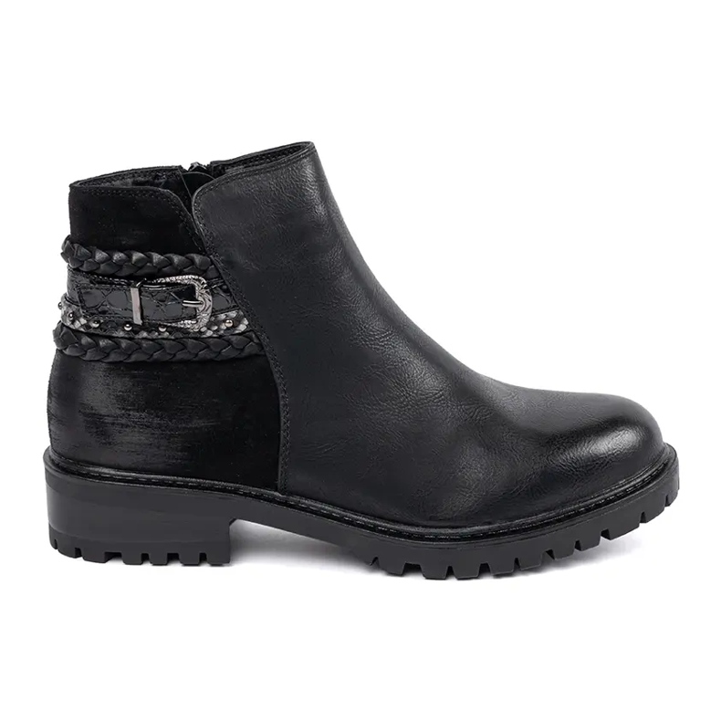 Erynn Niedrige Arbeiter mit dekorativem Gürtel schwarz 1