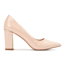 Klassische Lacklederpumps Shelovet beige 2