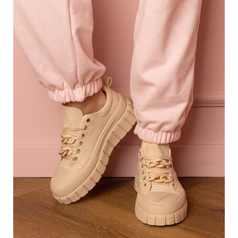 Beige Frauensport -Sneaker 1