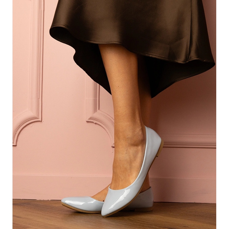 Blau, lackierte Ballerinas 1