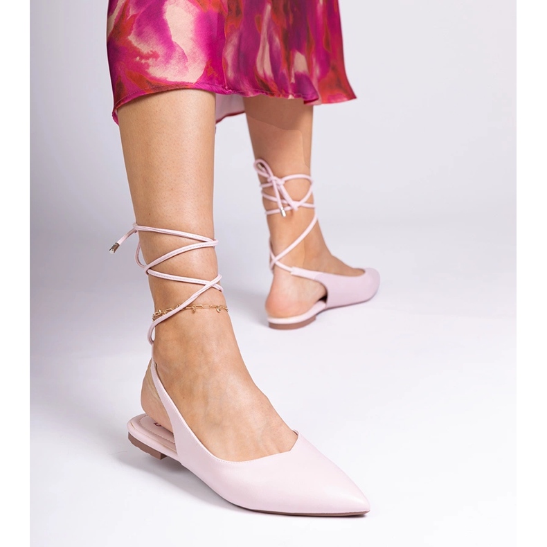 Rosa flache Absätze aus Eco -Leder 1