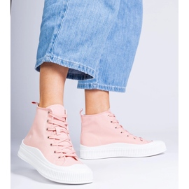 Rosa Guerrino-Sneaker mit hohem Plateau 3