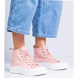 Rosa Guerrino-Sneaker mit hohem Plateau 4