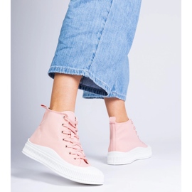 Rosa Guerrino-Sneaker mit hohem Plateau 5