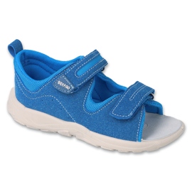 Befado Kindersandalen, Ledereinsatz 721X023, blauer Klettverschluss 1
