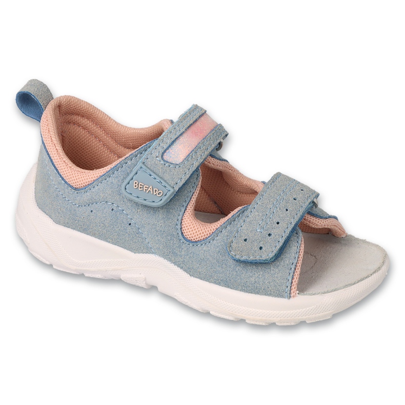 Befado Kindersandalen mit Ledereinsatz 721P014 Blau und Rosa 1