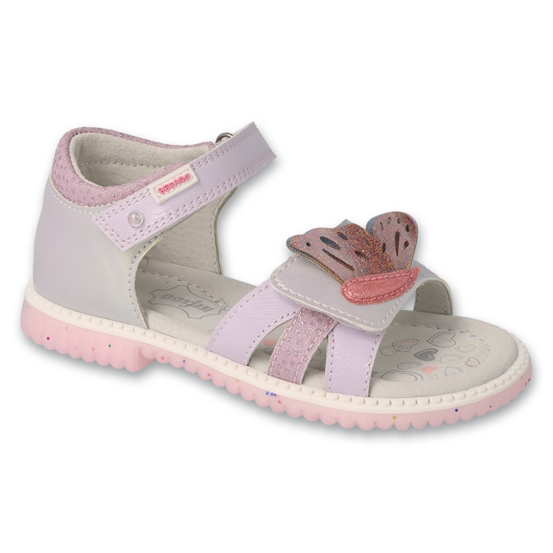 Befado Kindersandalen mit Ledereinsatz 170X096 Lila mit Applikation violett 1