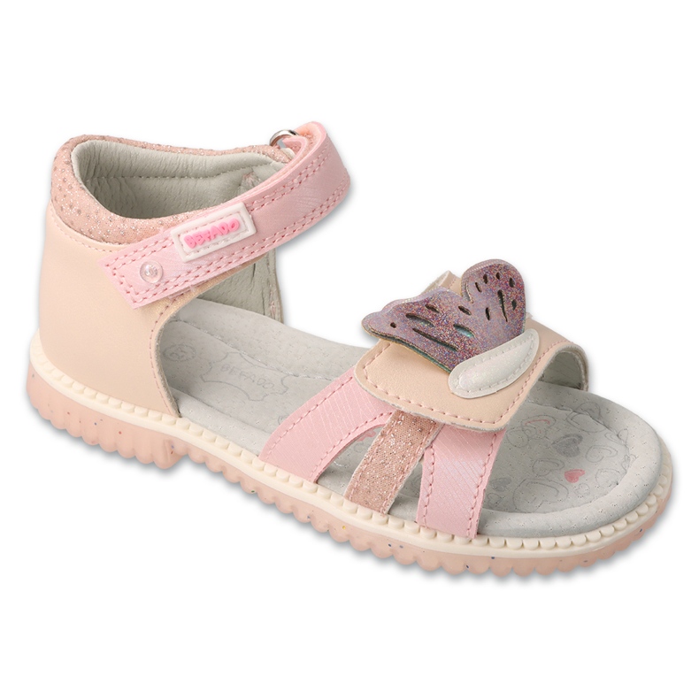 Befado Kindersandalen, Lederinnensohle 170X095, rosa mit Verzierung 1