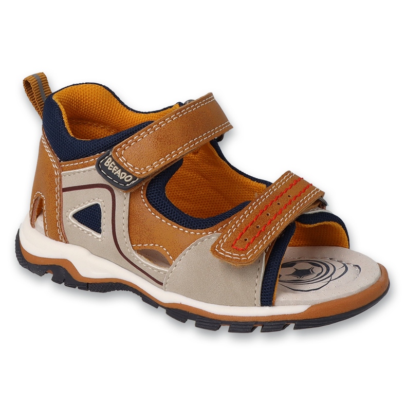 Befado Kindersandalen mit Ledereinsatz 170P099 braun-beige 1