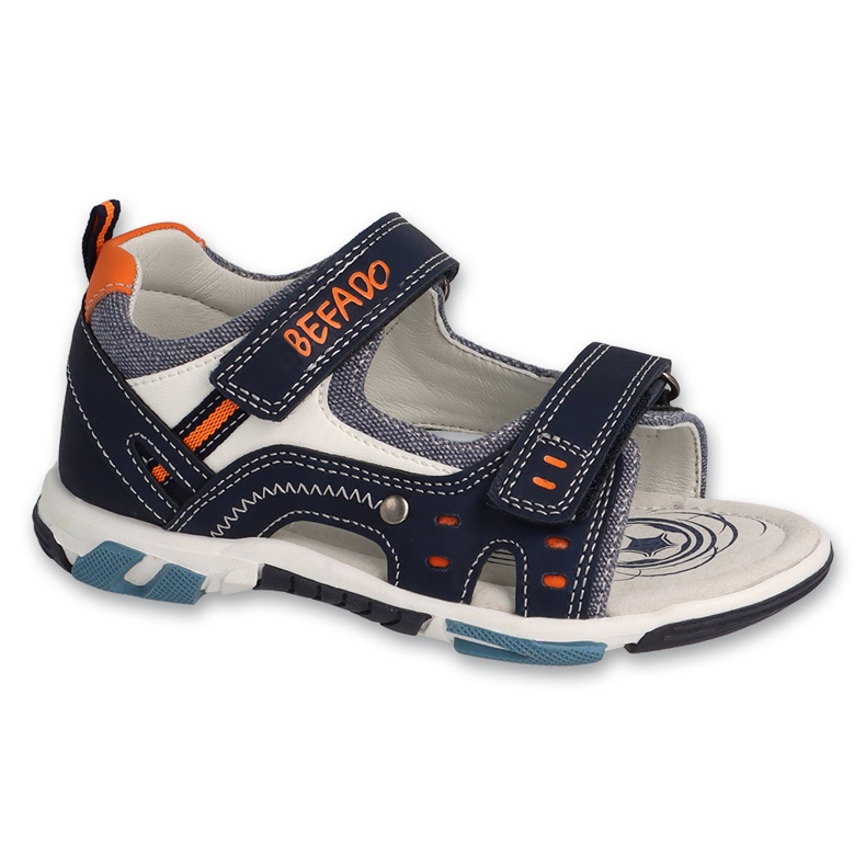 Befado Kindersandalen, Ledereinsatz, 170X103, Marineblau 1