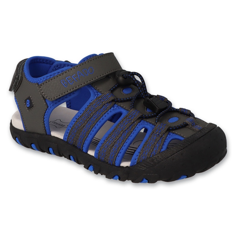Befado Kindersandalen mit Ledereinsatz 170Y089 blaugrau 1