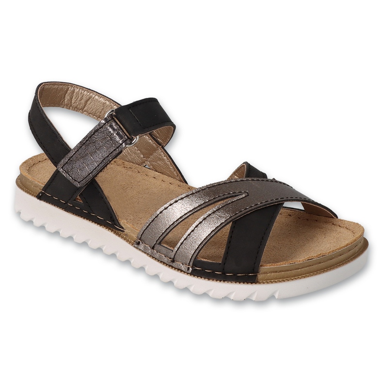 Befado Kindersandalen mit Ledereinsatz 062Y006 Schwarz-Silber 1
