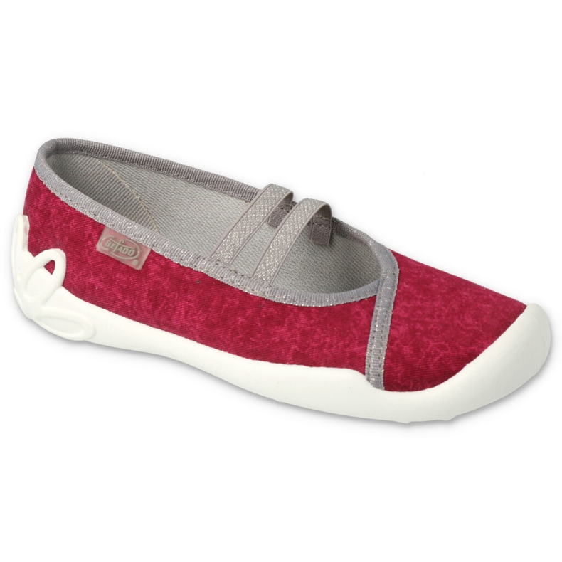 Befado Kinderhausschuhe 116Y306 bordeaux/grau rot 1