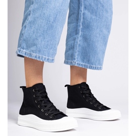 Schwarze High-Plateau-Sneaker von Guerrino 1