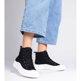 Schwarze High-Plateau-Sneaker von Guerrino 2