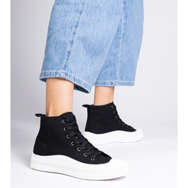 Schwarze High-Plateau-Sneaker von Guerrino 4