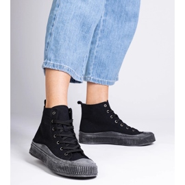 Schwarze High-Plateau-Sneaker von Guerrino 2