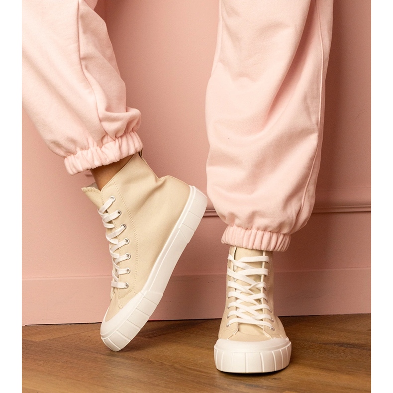 Inna Beigefarbene High-Top-Sneaker von Citta 1