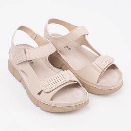 Goodin Beige klassische Frauensandalen 1