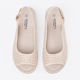 Goodin Leichte haselnussbräuchliche Sandalen golden 1