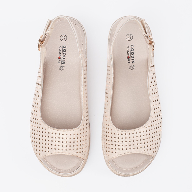 Goodin Leichte haselnussbräuchliche Sandalen golden 1