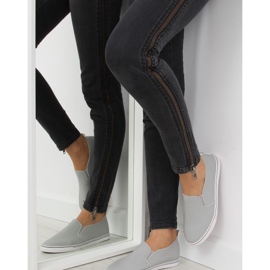 Grau xl08p Slip-On-Sneakers mit grauer Körnung 2