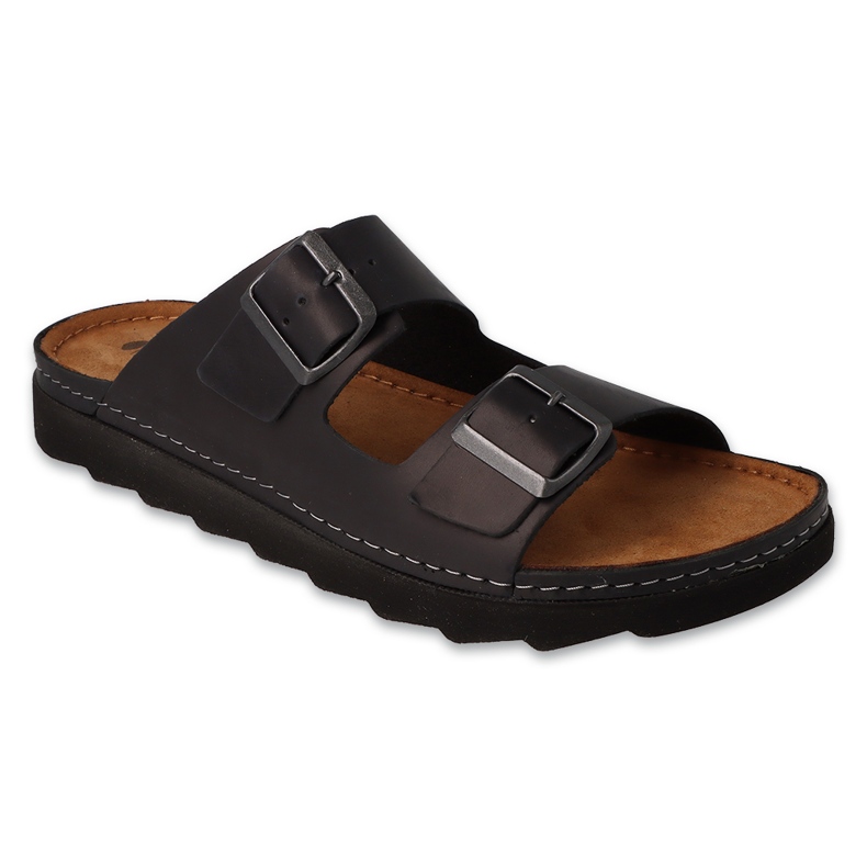 Inblu Herren-Lederhausschuhe 158M021 schwarz 1