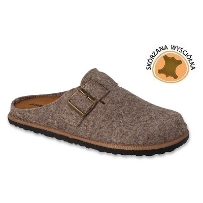 Inblu Herrenhausschuhe mit Ledereinsatz 155M023 Beige 1