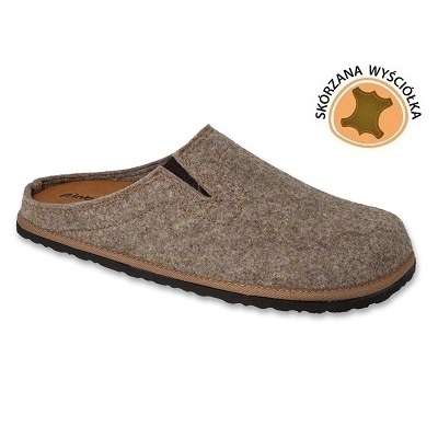 Inblu Herrenhausschuhe mit Ledereinsatz 155M025 Beige 1