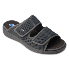 Befado Dr.ORTO Herrenhausschuhe mit antibakterieller PU-Innensohle 083M002 grau 1