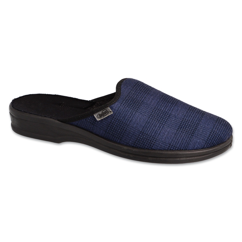Befado Herren-Pu-Hausschuhe 089M414, marineblau kariert 1