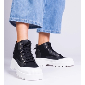 Inna Schwarze Grotta-Sneaker mit hohem Plateau 1