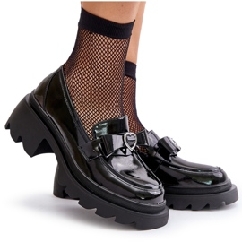 S.Barski Damenleder-Ladung mit Bug und Herz LZ42-032 Schwarz 5