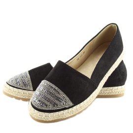 Schwarze Damen-Espadrilles H8-102 schwarz 1