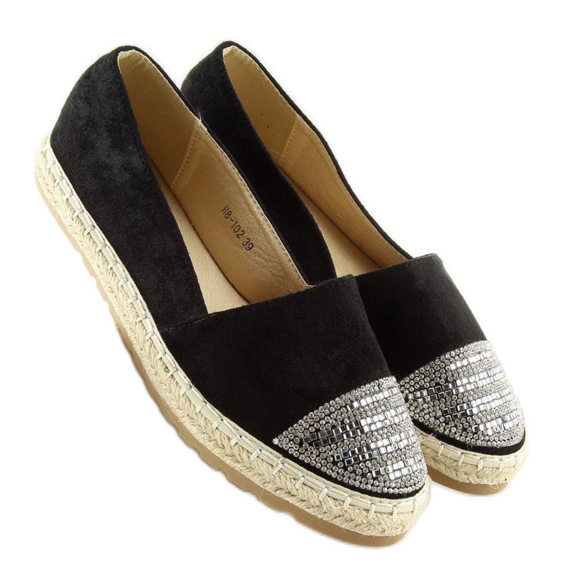 Schwarze Damen-Espadrilles H8-102 schwarz 2